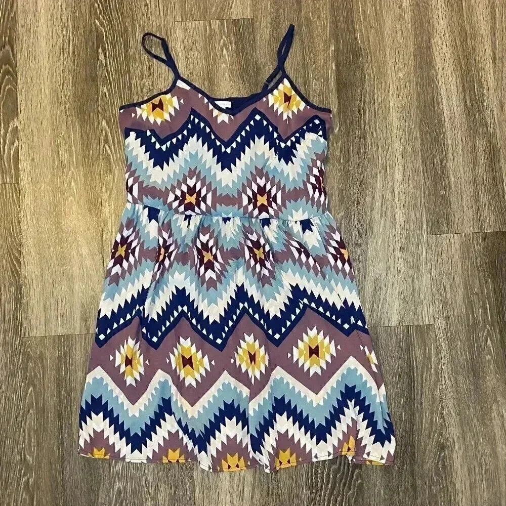 Womens Xhilaration Aztec Print Dress - M